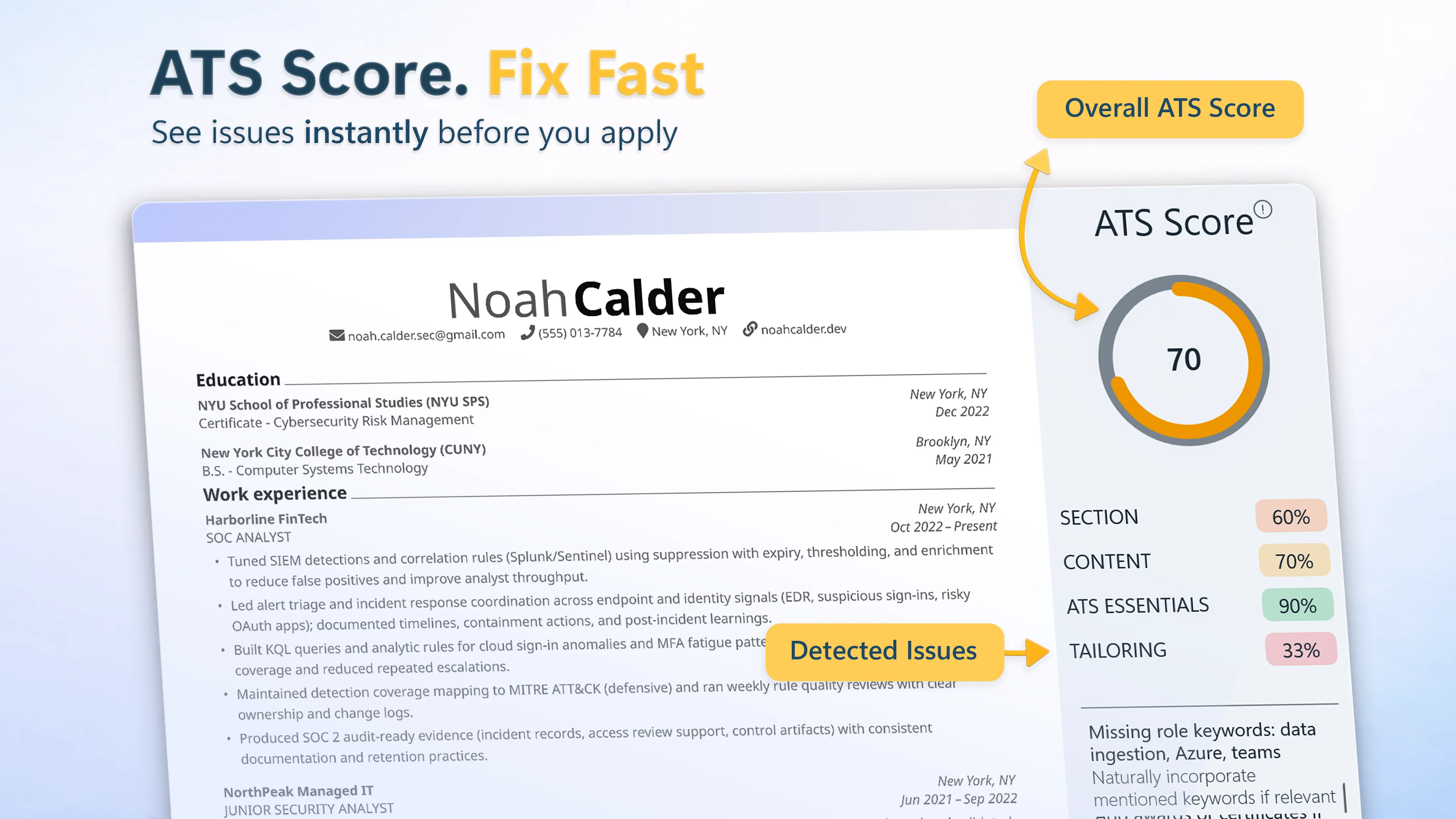 ATS-Bewertung in Resumy