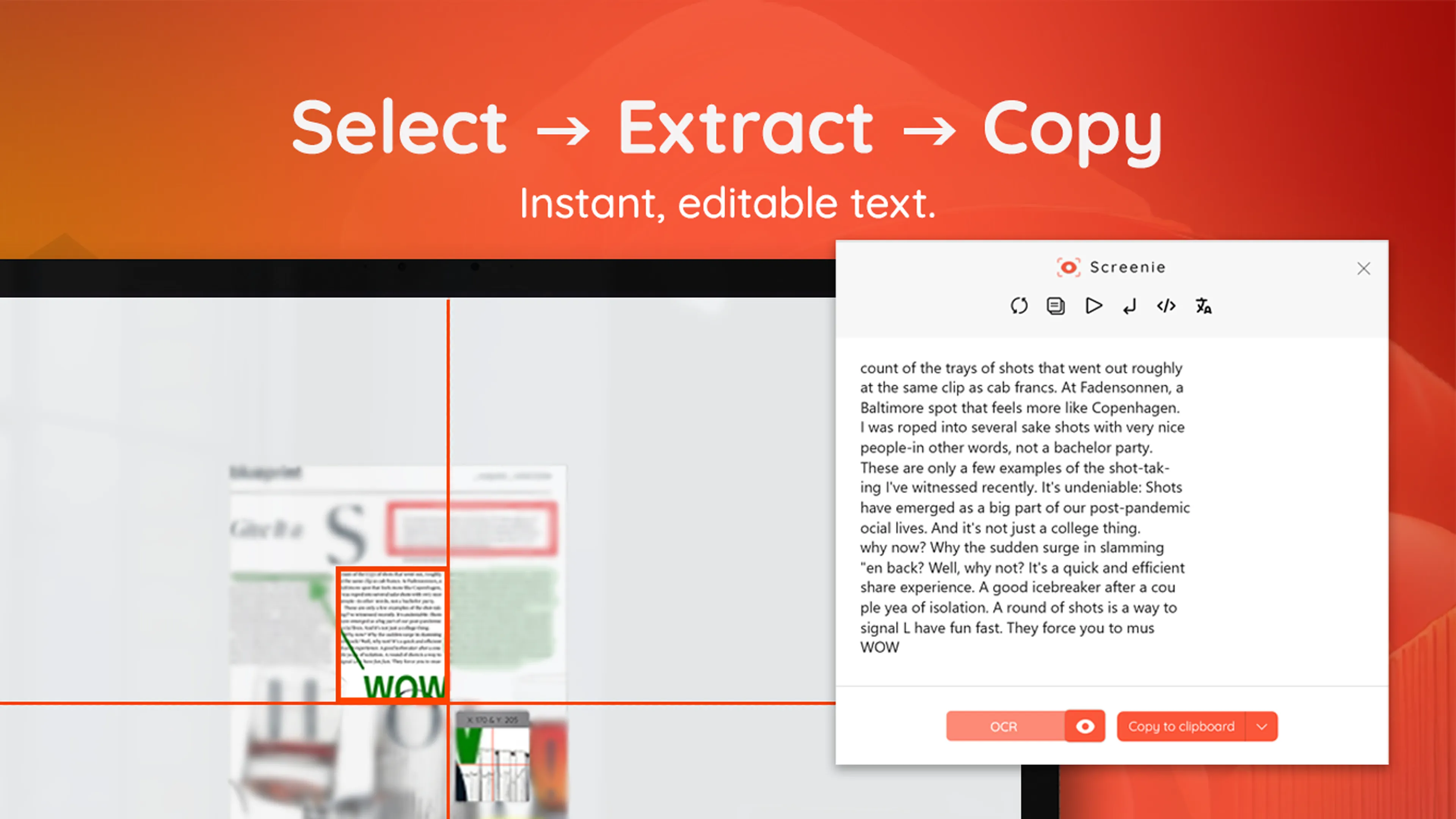Beispiel für OCR-Texterkennung