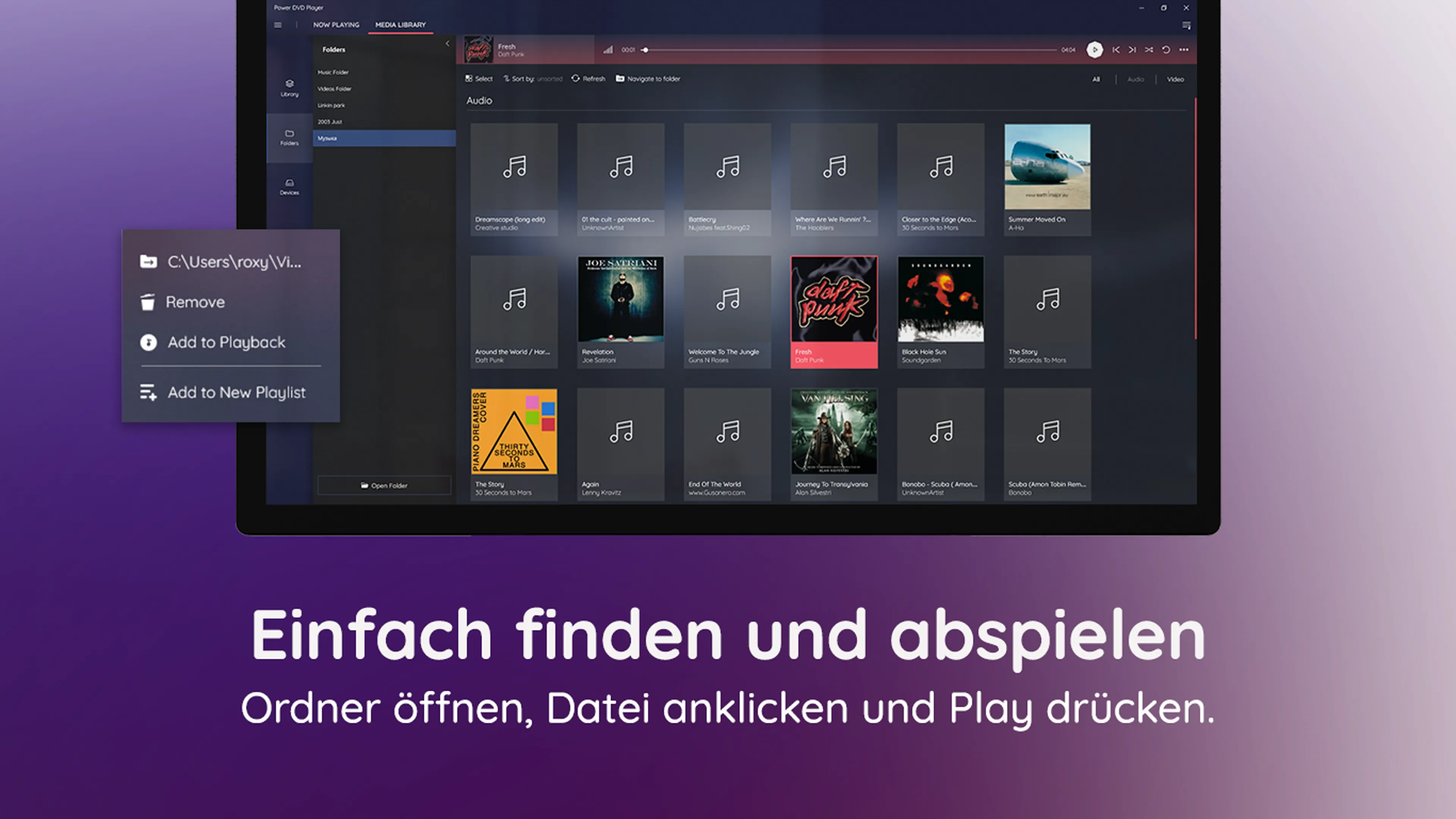 Medienbibliothek in MediaPlay