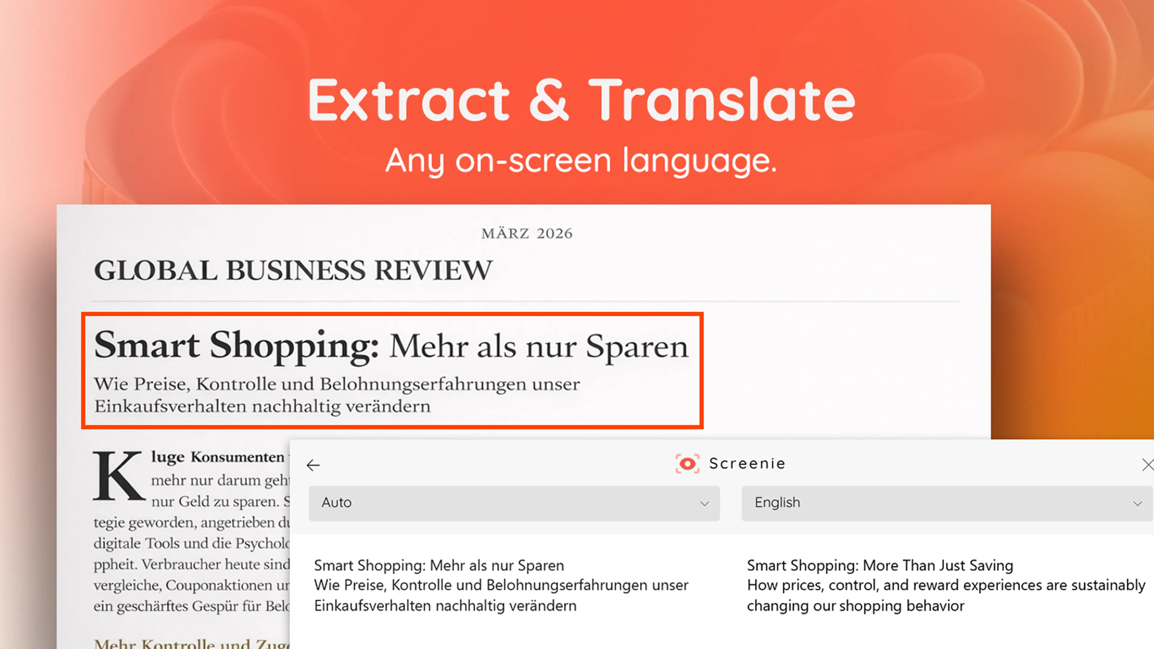 Erkannten Text übersetzen