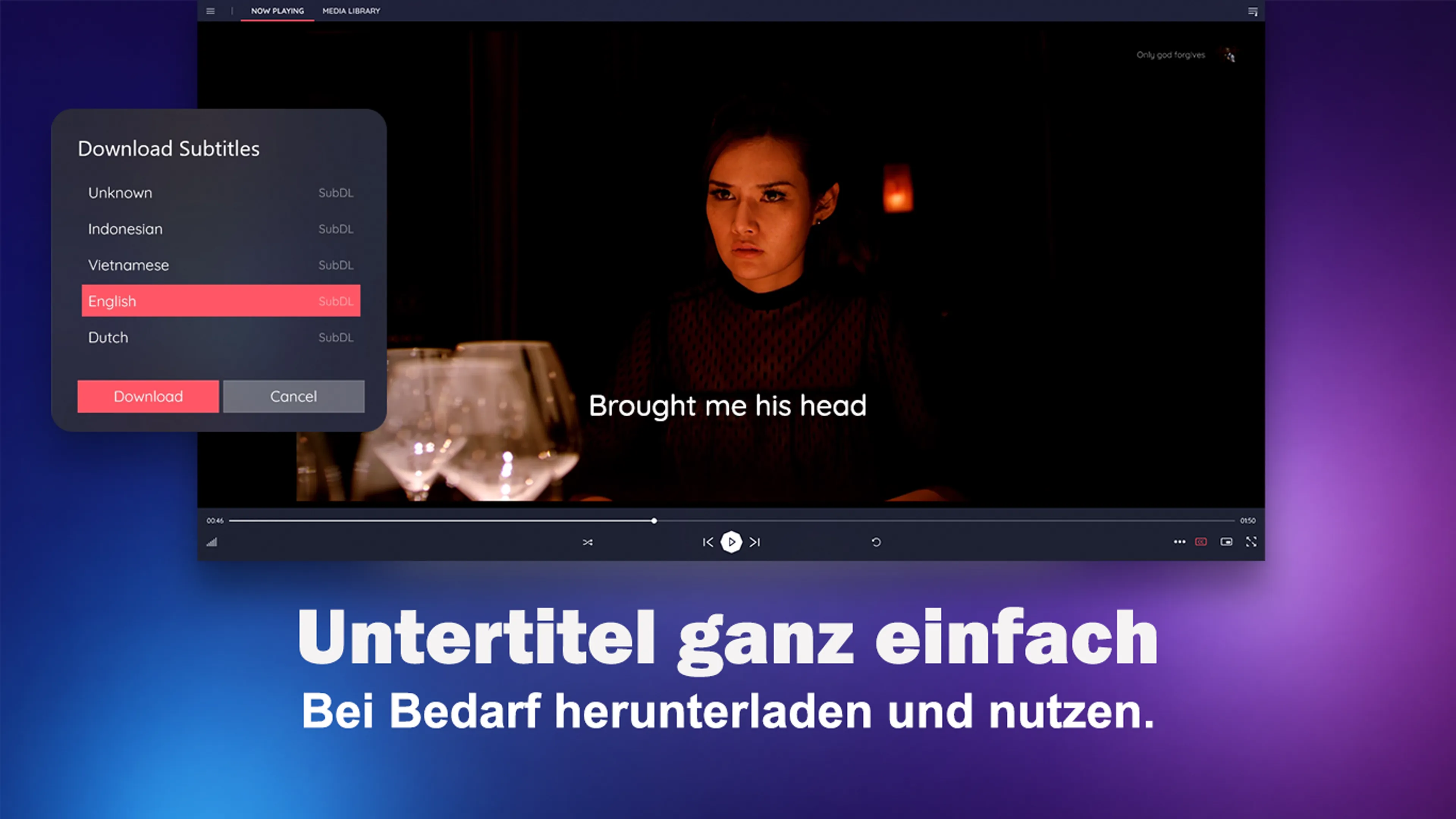 Untertitel-Auswahl in MediaPlay