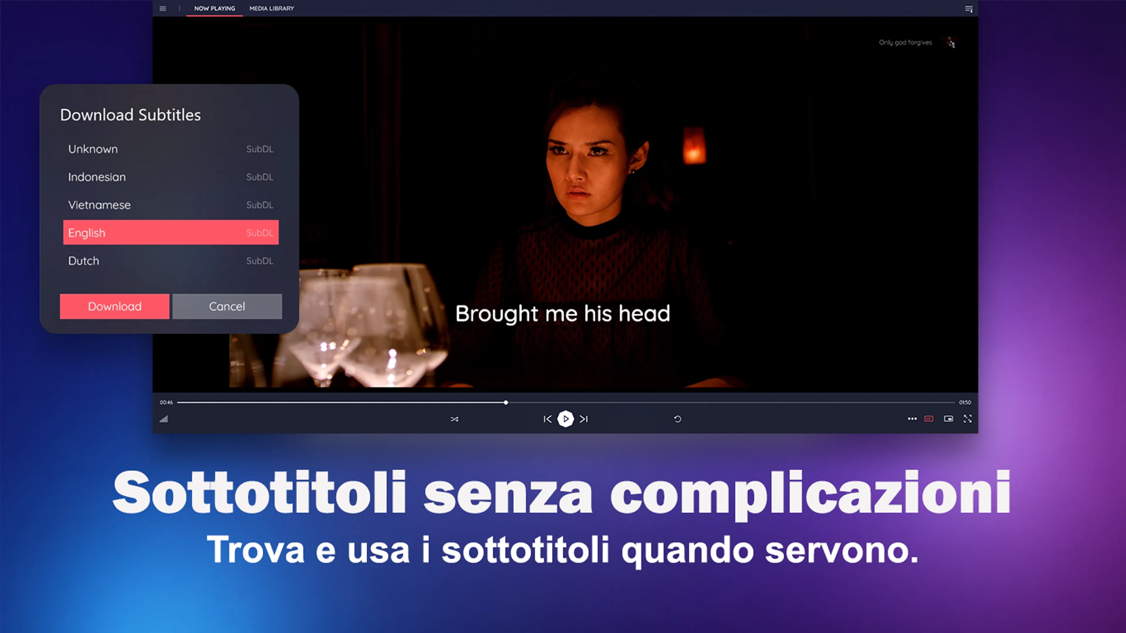 Selezione dei sottotitoli