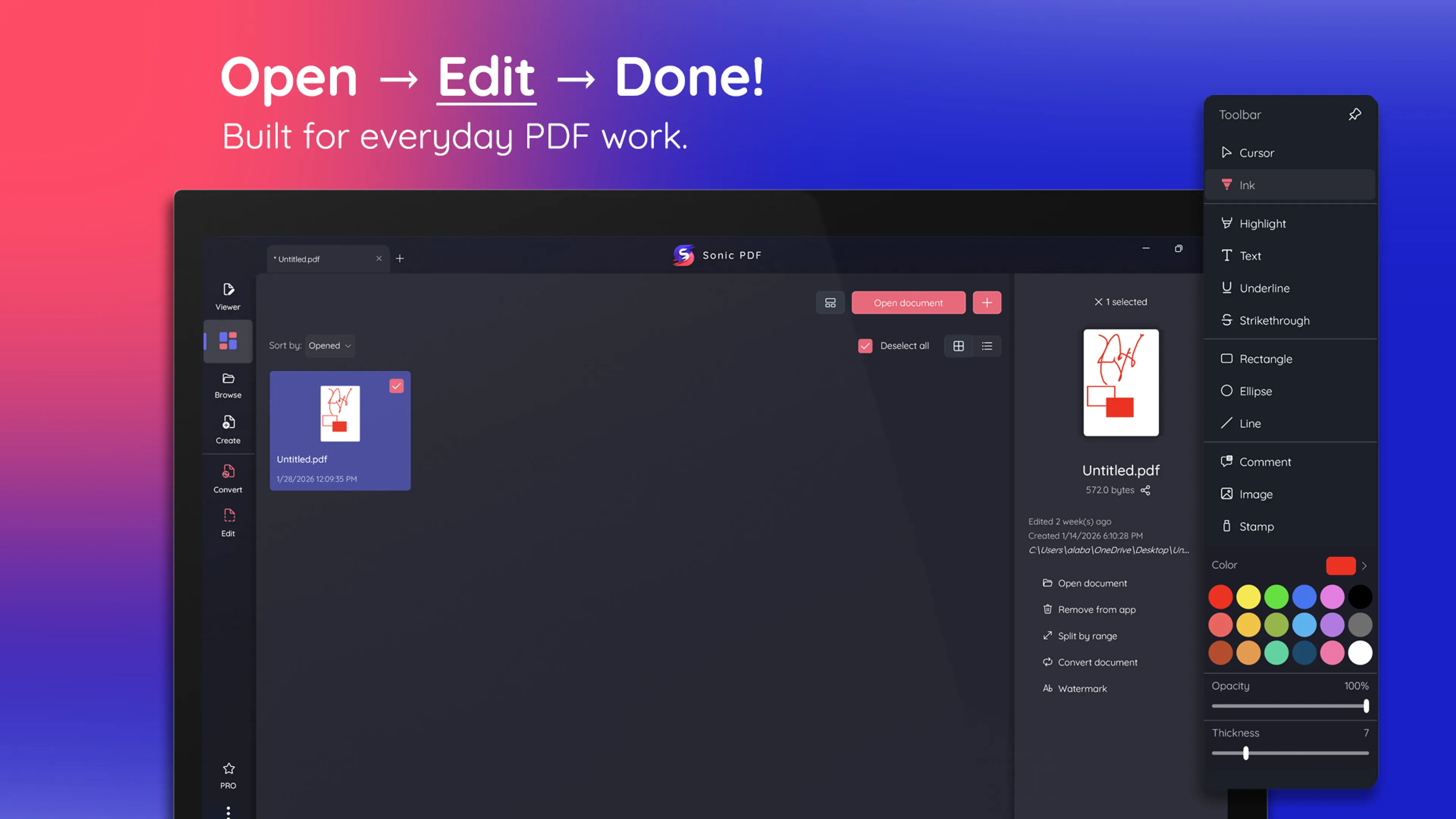 PDF-Werkzeuge in Sonic PDF