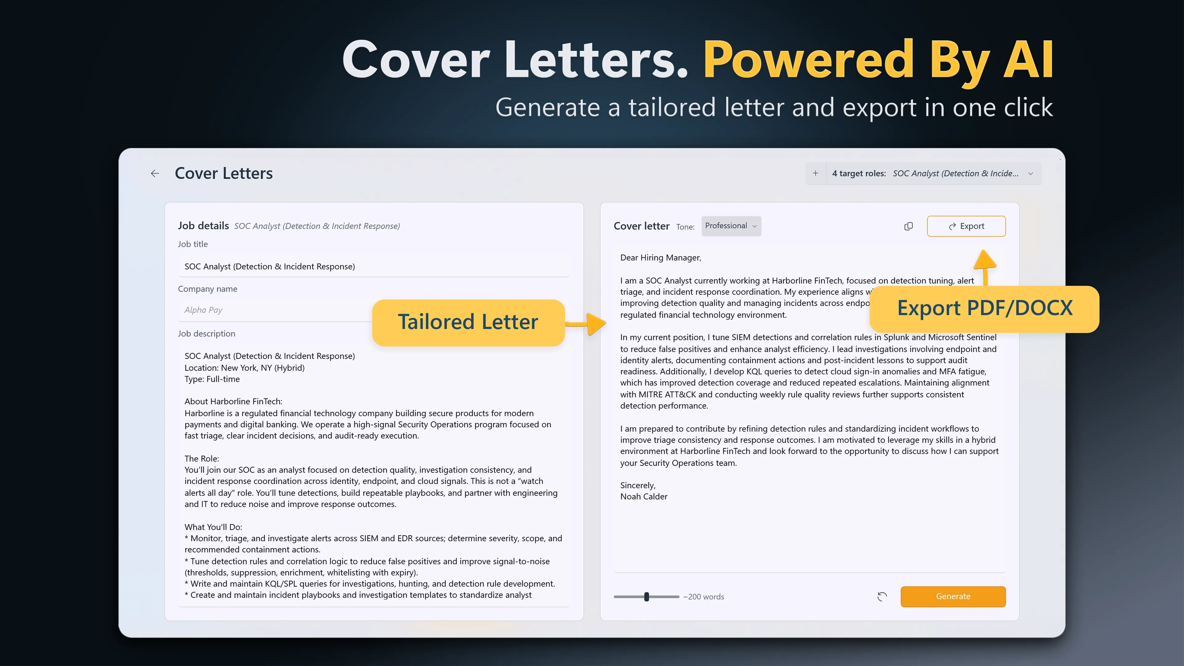 Anschreiben mit Resumy vorbereiten