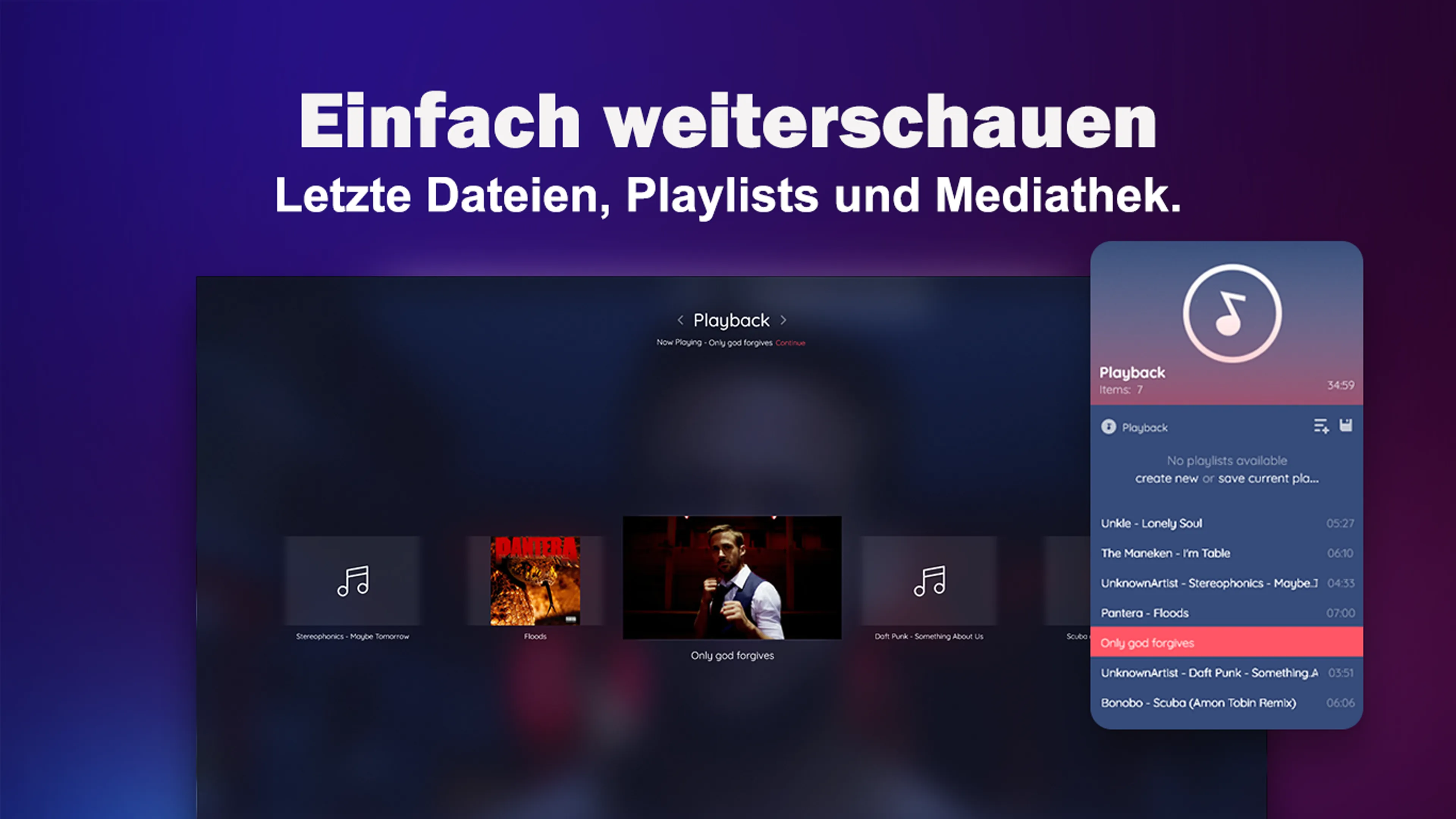 Wiedergabeansicht von MediaPlay DVD Player