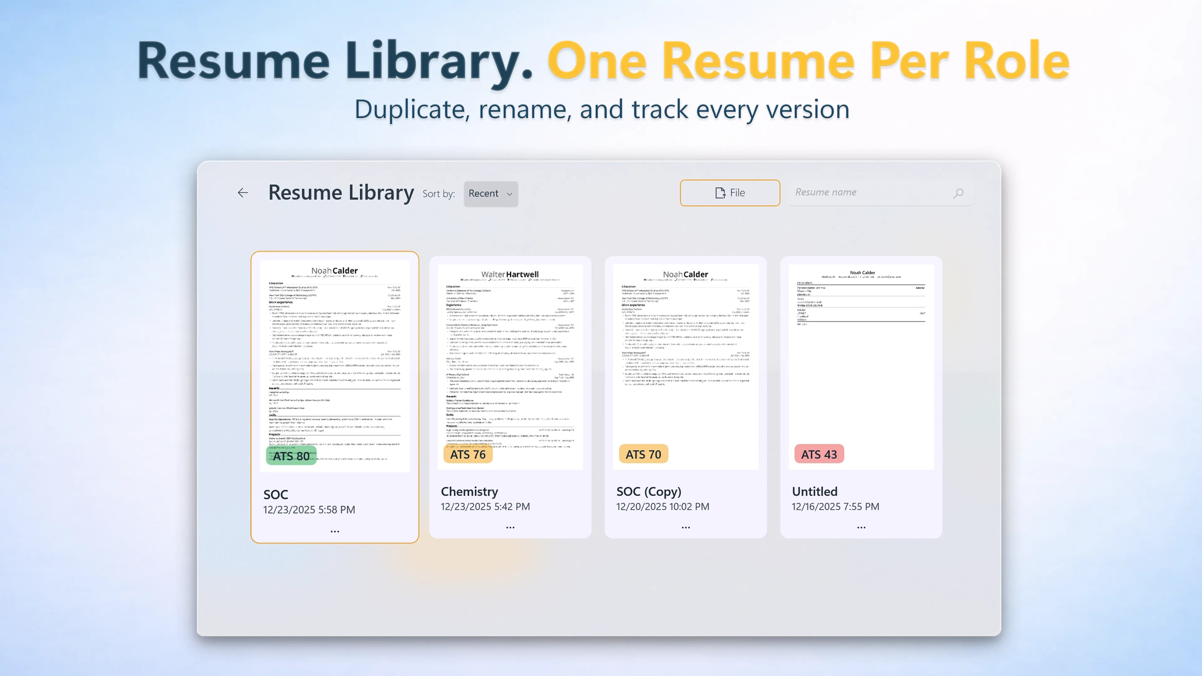 Resumy Lebenslauf-Bibliothek